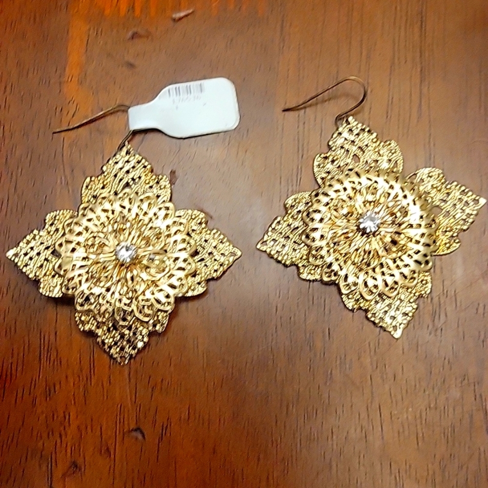 Gold tone earrings
